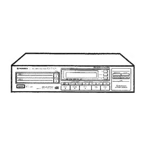 Pioneer PD-T305 Operating Instructions Manual