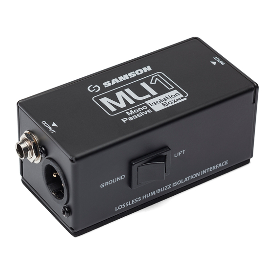 Samson MLI1 Quick Start Manual