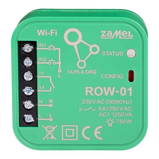 Zamel Wi-Fi supla ROW-01 Quick Manual