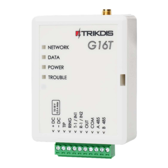 Trikdis G16T User Manual