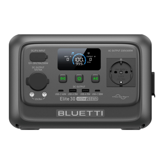 BLUETTI ELITE 30 V2 USER MANUAL Pdf Download | ManualsLib