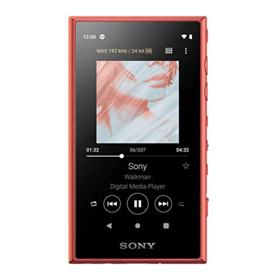 Sony NW-A100TPS Help Manual