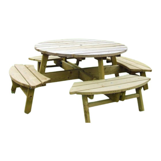 Zest 4 Leisure Rose Round Picnic Table Assembly Instructions Manual