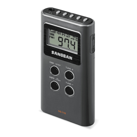 Sangean SG-110 Owner's Manual