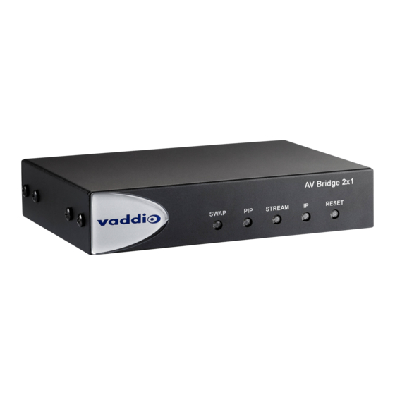 VADDIO AV Bridge 2x1 Complete Manual