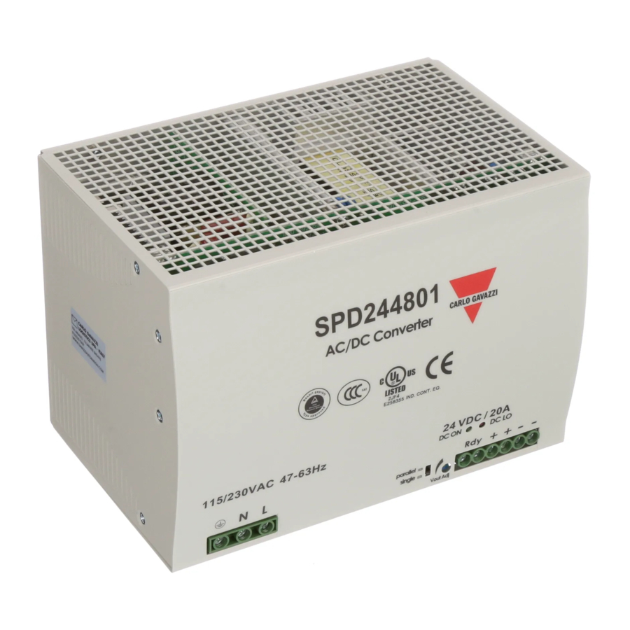 CARLO GAVAZZI SPD244801 Technical Data, Installation And Operation