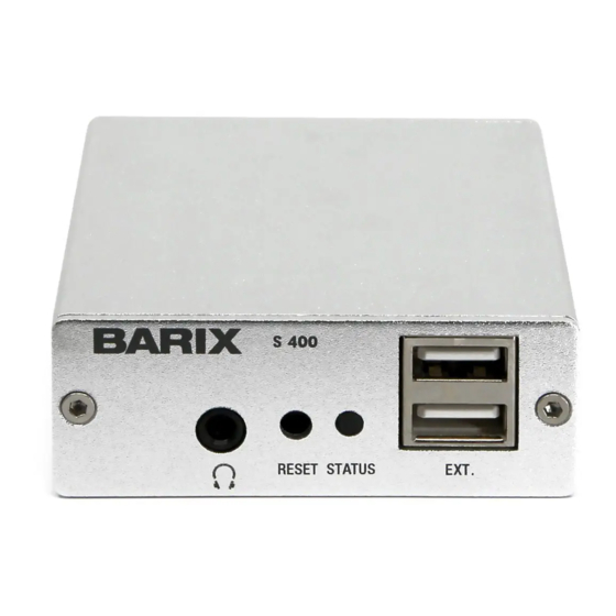BARIX Retail Player S400 Manuals