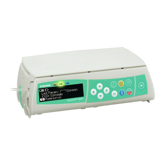 Braun Infusomat Space Quick Reference Manual