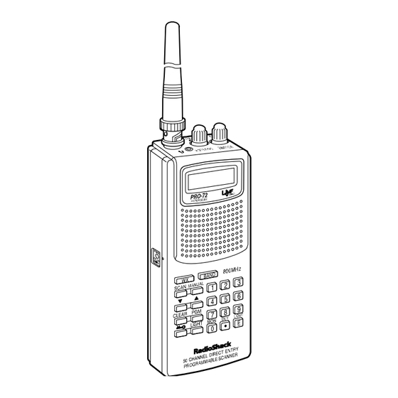Radio Shack PRO-72 Owner's Manual