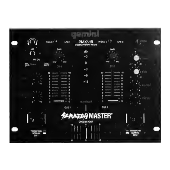 Gemini SCRATCH MASTER PMX-18 Instruction Manual