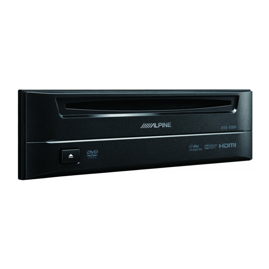 Alpine DVE-5300 - DVD-VIDEO/CD PLAYER Manual