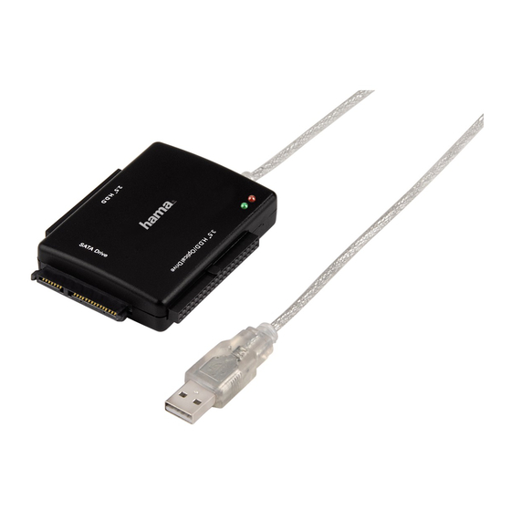 Hama AA25 USB-IDE/SATA Hard drive Adapter Operating	 Instruction