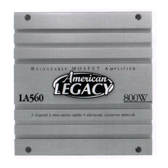 American Legacy LA360 Owner's Manual