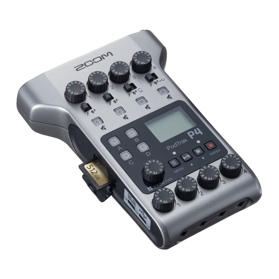 Zoom PodTrak P4 Manual
