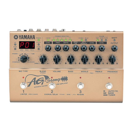 Yamaha AG-Stomp Patch List