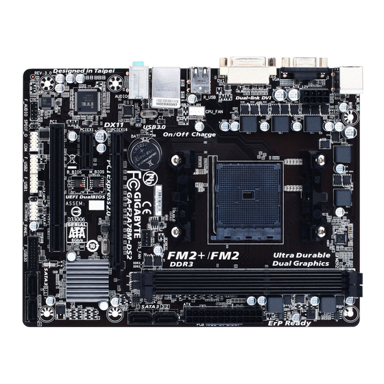 Gigabyte GA-F2A78M-DS2 User Manual