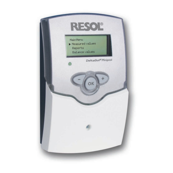 Resol DeltaSol MiniPool Manual For The Specialised Craftsman