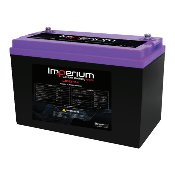 Purpleline Imperium LITHIUM BATTERY 105AH Manuals