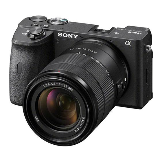 Sony Alpha 6600 Startup Manual