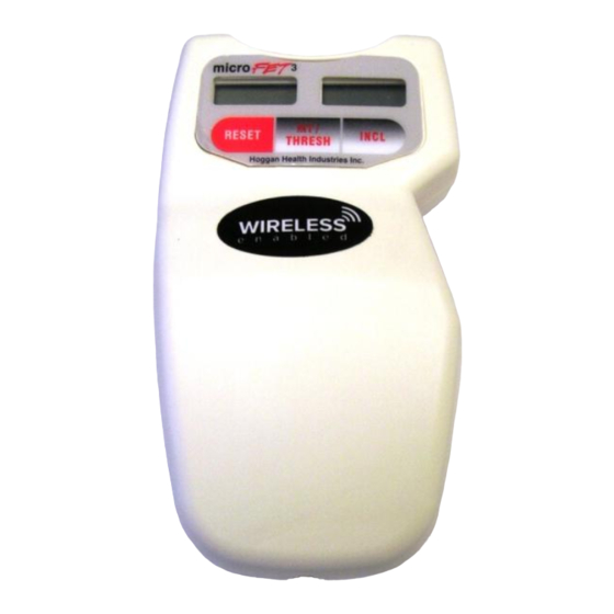 Hoggan Scientific microFET3 User Manual