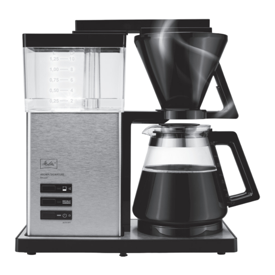 Melitta AromaSignature Operating Instructions Manual