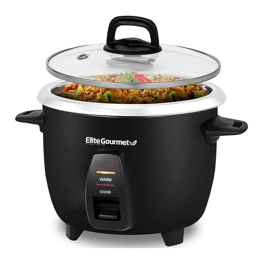 Elite Gourmet ERC2010B - 10-Cup Rice Cooker Manual | ManualsLib