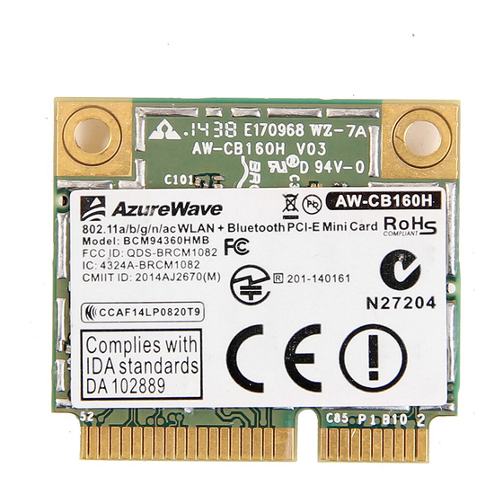 User Manuals: Broadcom BCM94360HMB Wireless PCI-E Card