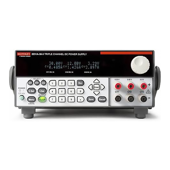 Tektronix Keithley 2231A-30-3 Performance Verification Manual