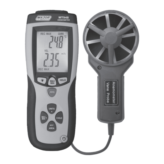 Major tech MT948 Thermo Anemometer Manuals