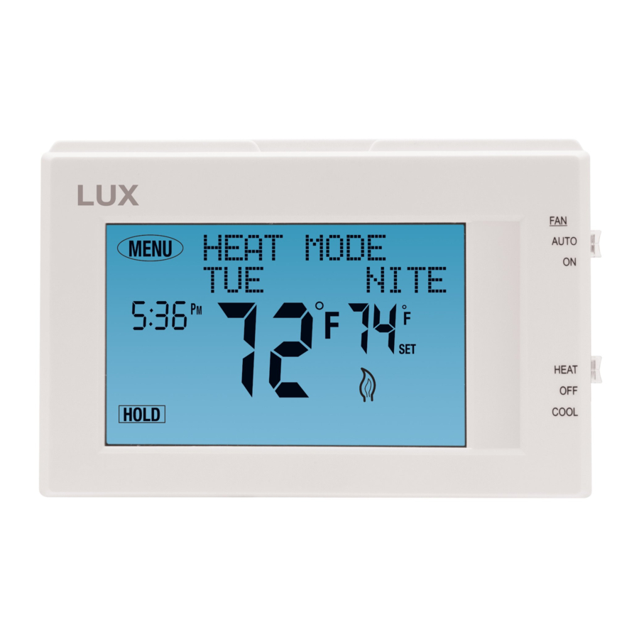 LUX SMART TEMP TX9600TS - UNIVERSAL 7-DAY PROGRAMMABLE TOUCHSCREEN THERMOSTAT Manual