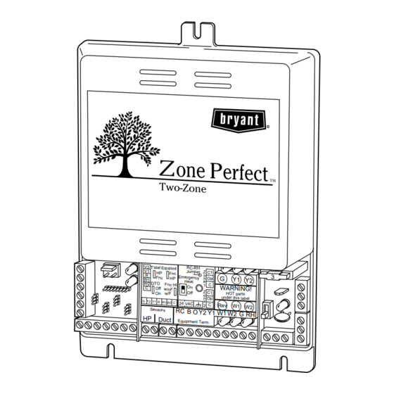 Bryant ZONE PERFECT TWO-ZONE Installation Instructions Manual