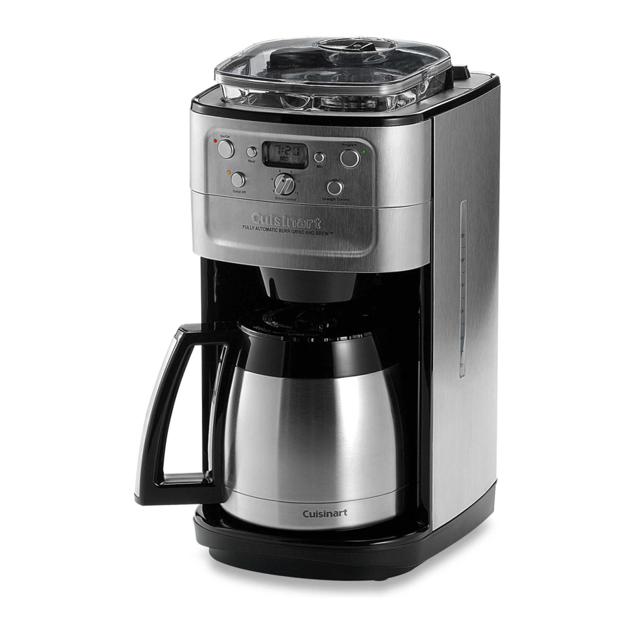 Cuisinart DGB-900BC - Fully Automatic 12 Cup Grind Manuals