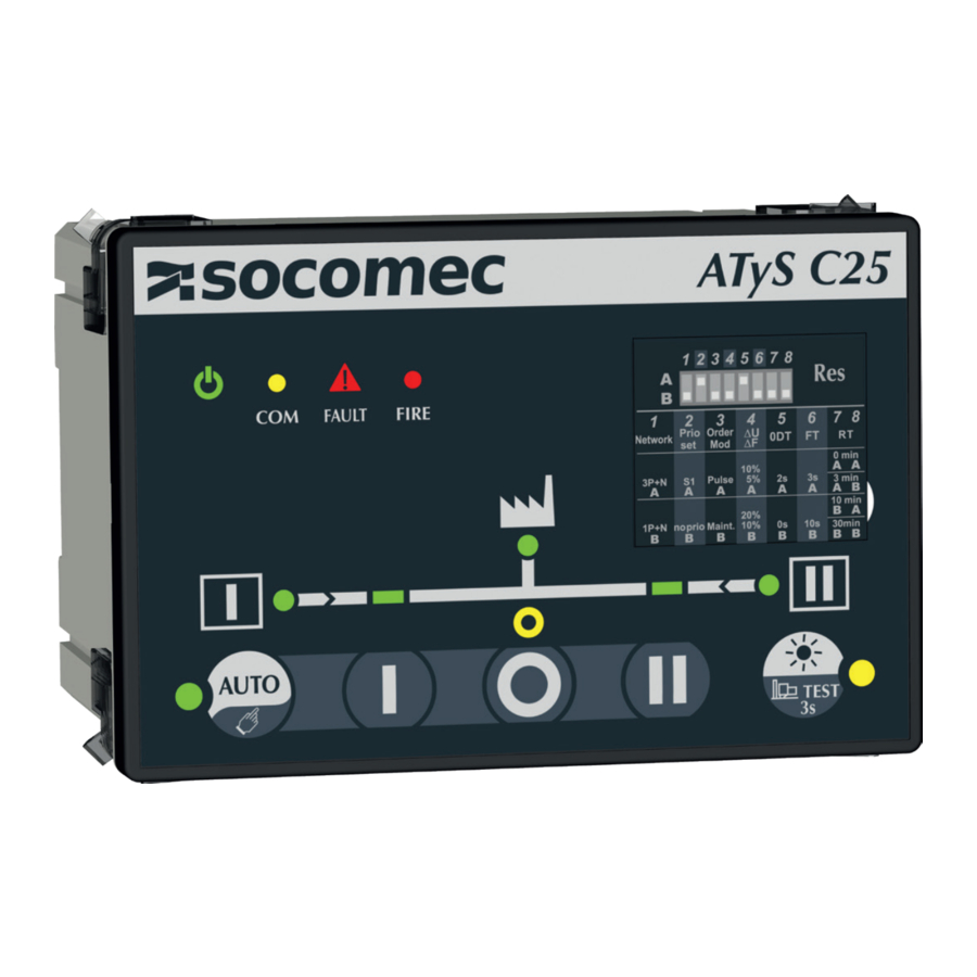 Socomec ATyS C25 - ATS Controller Quick Start Guide