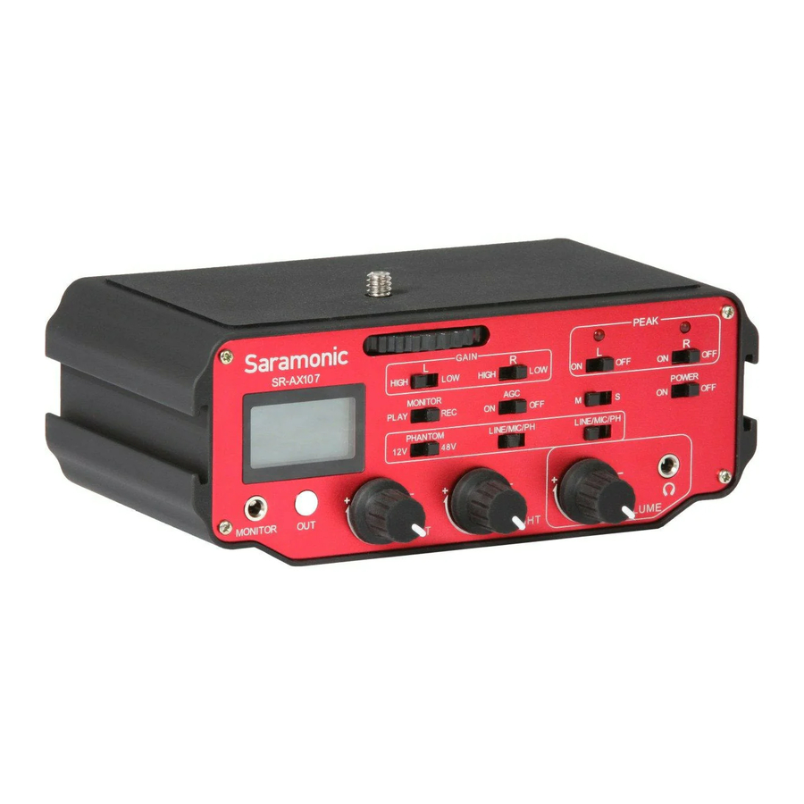 Saramonic SR-AX107 - 2-channel XLR Audio Adapter Manual