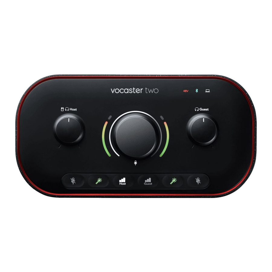 Focusrite Vocaster Two - USB Person Podcasting Audio Interface Manual