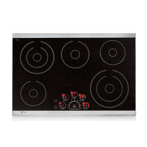 LG LCE3081ST - 30in Smoothtop Electric Cooktop 5 Steady Heat Elements Manuals