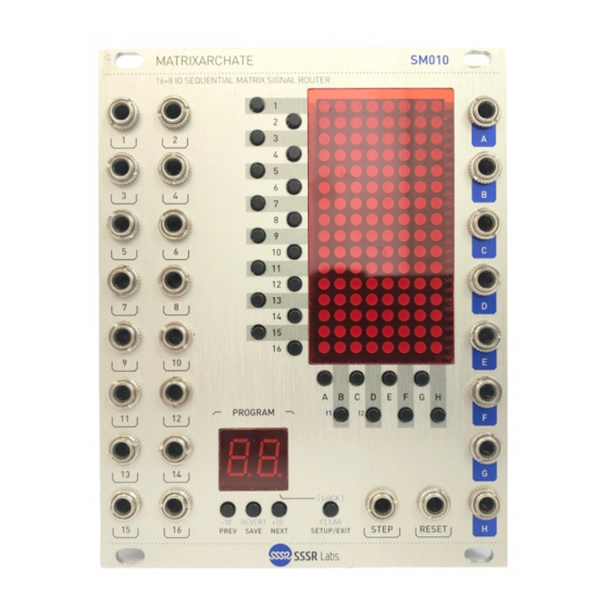 SSSR Labs SM010 MATRIXARCHATE User Manual