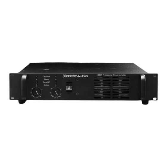 Crest Audio PRO SERIES 3301 Specifications