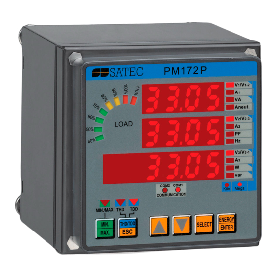 Satec PM172 Series Reference Manual