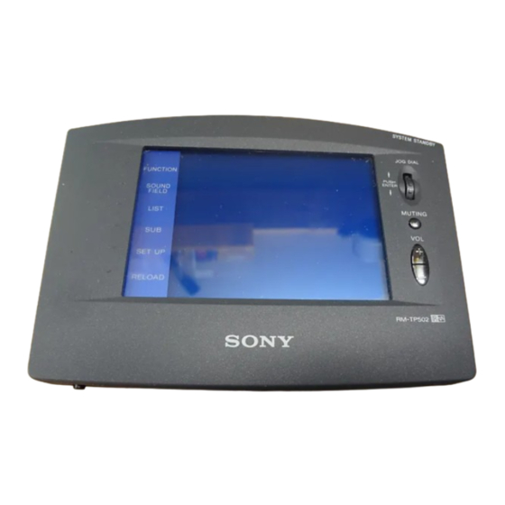 Sony RM-TP502 Primary Operating Instructions Manual