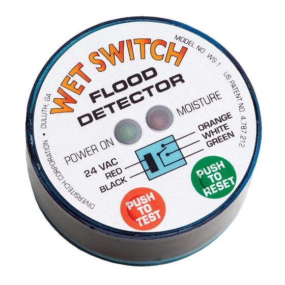 DIVERSITECH ASURITY Wet Switch WS-1 Installation Instructions