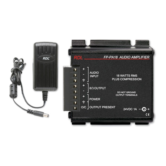 RDL FLAT-PAK FP-PA18 Quick Start Manual