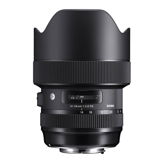 Sigma 14-24mm F2.8 DG HSM Instructions