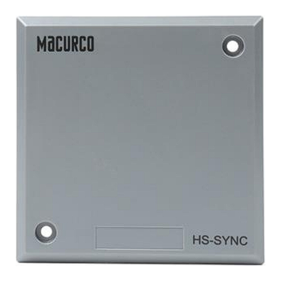 Macurco HS-Sync User Instructions