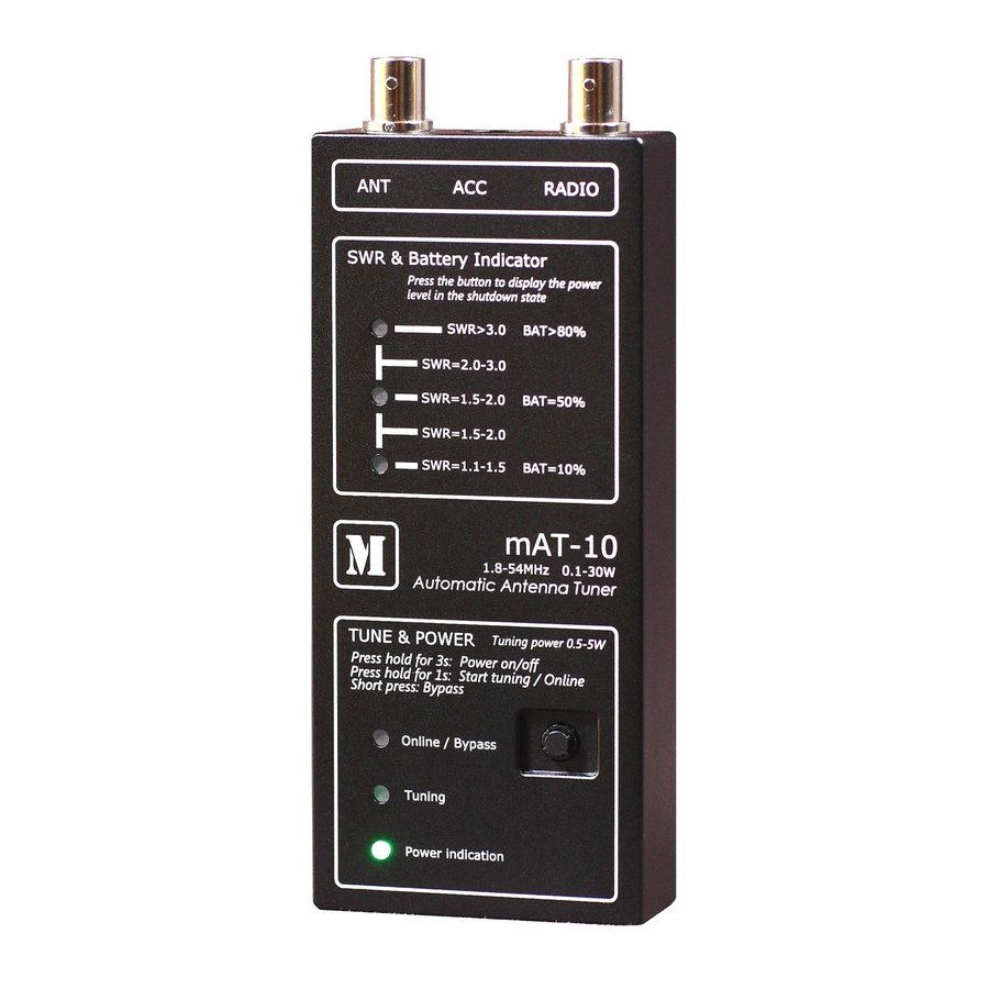 Mat-Tuner mAT-10 Instruction Manual
