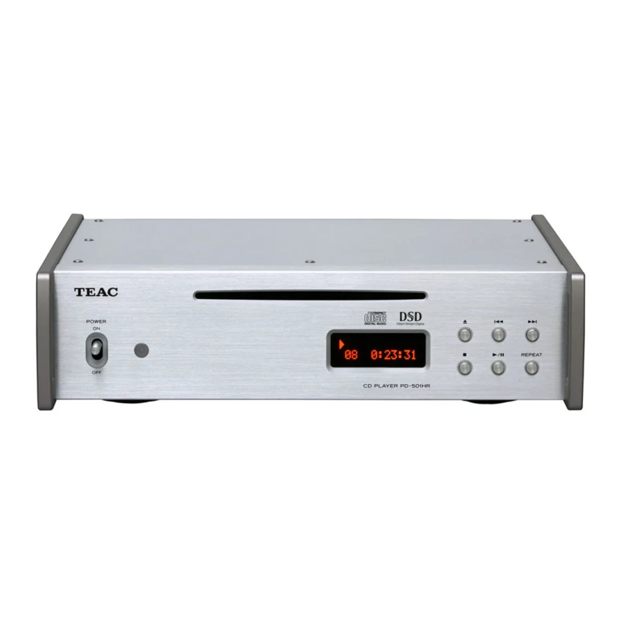 Teac PD-501HR - CD Player Manual