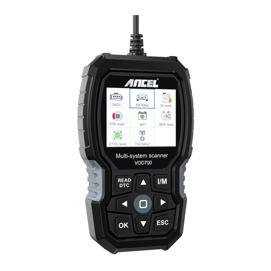 ANCEL VOD700 - Multi-System Scanner Manual