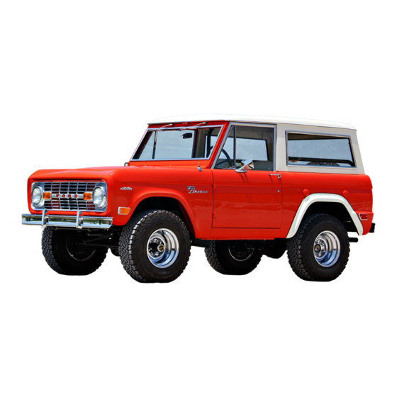 Ford BRONCO 1969 Installation Manual