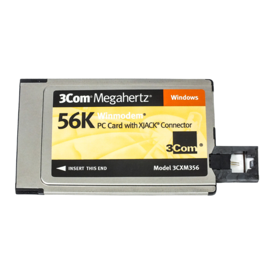 3Com 3CXM756 - Megahertz 56K Global GSM WinModem Datasheet