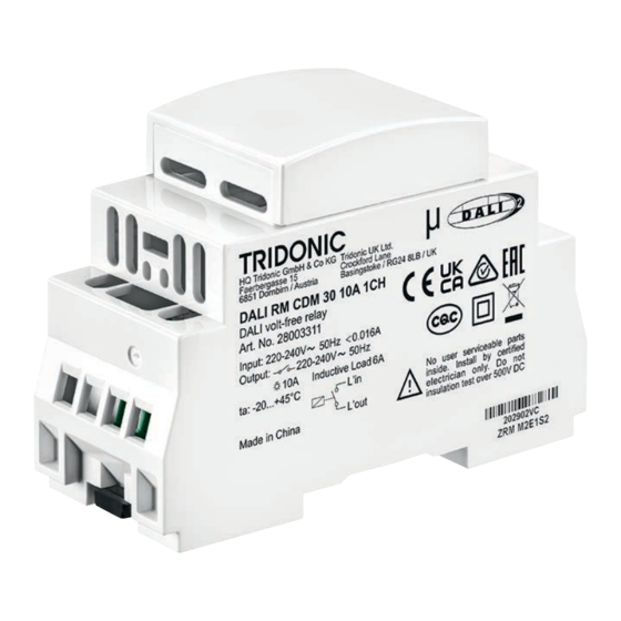 Tridonic DALI RM CDM 30 10A 1CH Manual